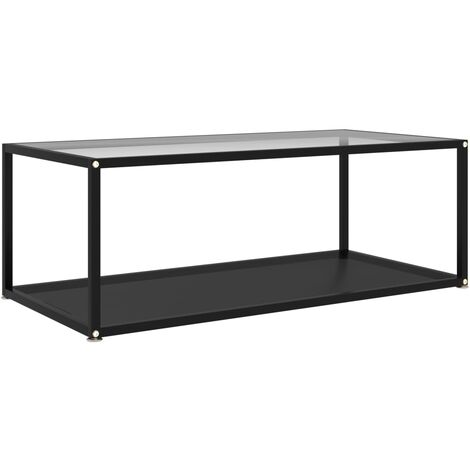 Coffee Table Transparent and Black 100x50x35 cm Tempered Glass vidaXL