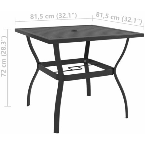 Garden Table Anthracite 81.5x81.5x72 cm Steel vidaXL