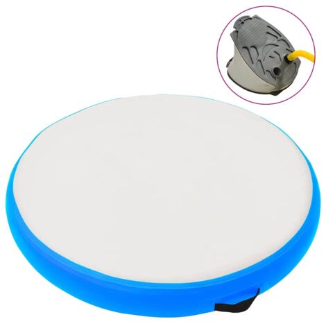Inflatable Gymnastic Mat with Pump 100x100x15 cm PVC Blue vidaXL
