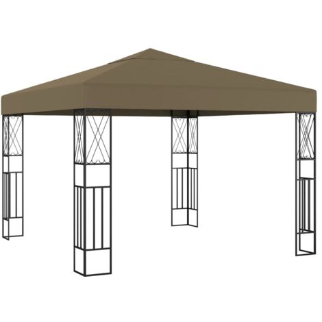 Gazebo 3x3 m Taupe Fabric vidaXL (1/5)