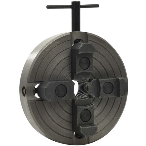 vidaXL 4 Jaw Wood Chuck with M33 Connection Steel Black 150x63 mm