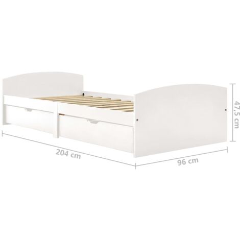 Bed Frame with 2 Drawers without Mattress White 90x200 cm vidaXL