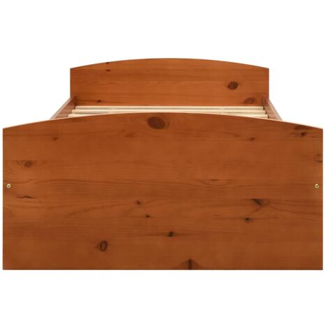 Bed Frame with 2 Drawers without Mattress Honey Brown 90x200 cm vidaXL