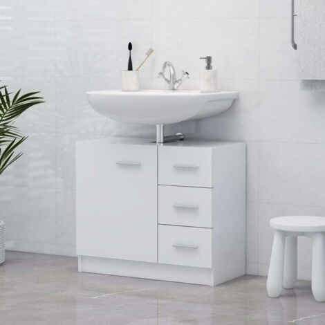 Sink Cabinet White 63x30x54 cm Engineered Wood vidaXL