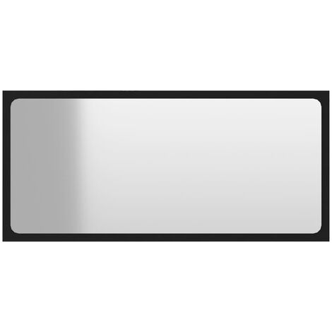 vidaXL Bathroom Mirror Black 80x1.5x37 cm Chipboard - Black