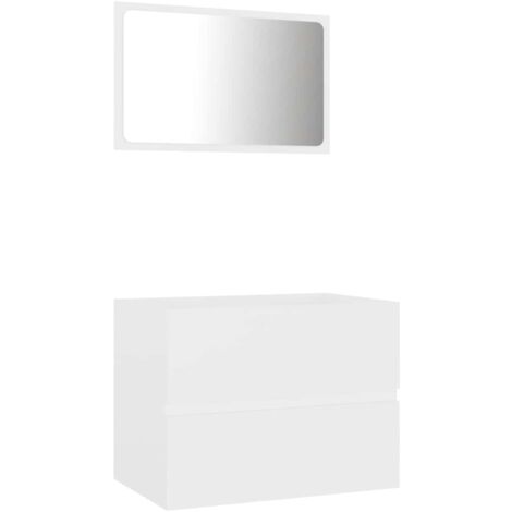 2 Piece Bathroom Furniture Set White Engineered Wood vidaXL