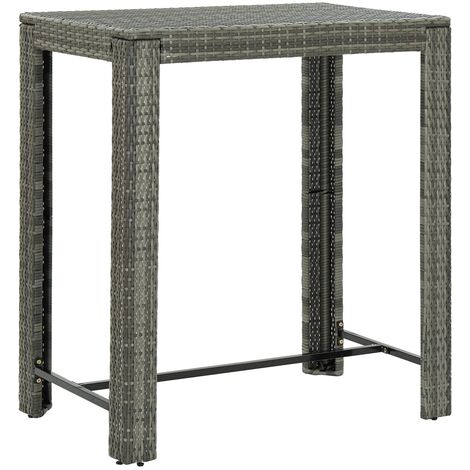 Garden Bar Table Grey 100x60.5x110.5 cm Poly Rattan vidaXL