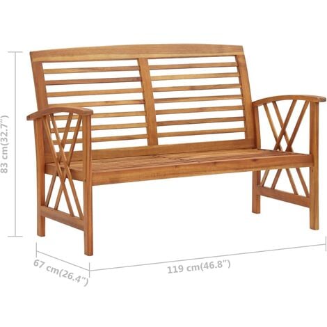 Garden Bench 119 cm Solid Acacia Wood vidaXL