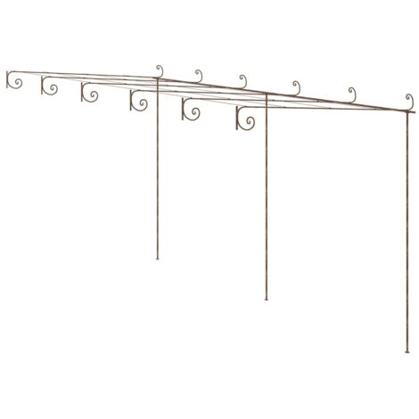 Garden Pergola Antique Brown 6x3x2.5 m Iron vidaXL