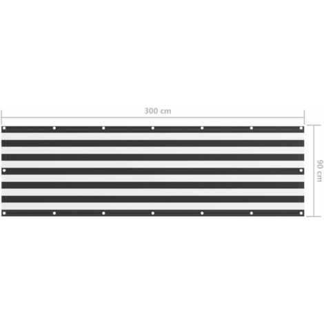 Balcony Screen Anthracite and White 90x300 cm Oxford Fabric vidaXL