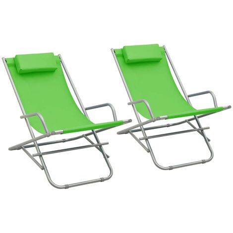 vidaXL Rocking Chairs 2 pcs Steel Green - Green