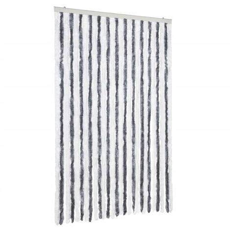 Insect Curtain Grey and White 118x220 cm Chenille vidaXL