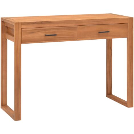 Desk with 2 Drawers 100x40x75 cm Teak Wood vidaXL