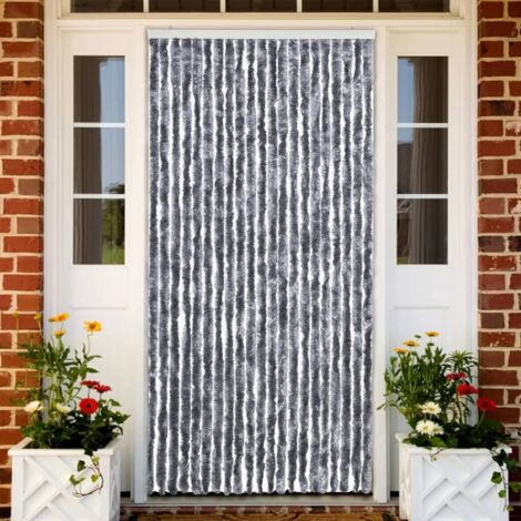 Insect Curtain Silver 90x200 cm Chenille vidaXL