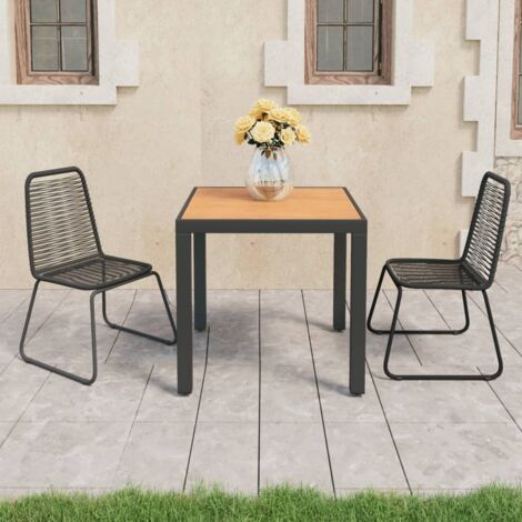 Dining Set Black and Brown PVC Rattan Compact Lightweight vidaXL (1/5)