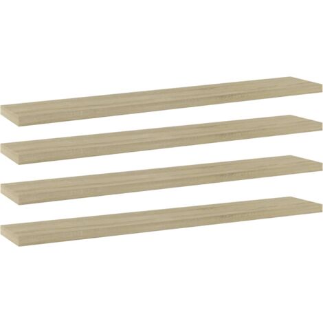 Bookshelf Boards 4 pcs Sonoma Oak 60x10x1.5 cm Engineered Wood vidaXL