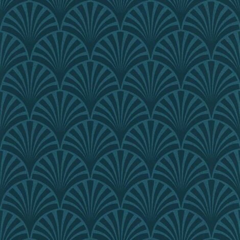 Wallpaper couleurs & matières 20's Pattern Artdeco Blue Noordwand