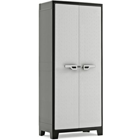 Keter Storage Cabinet with Shelves Titan Black and Grey 182 cm - Black