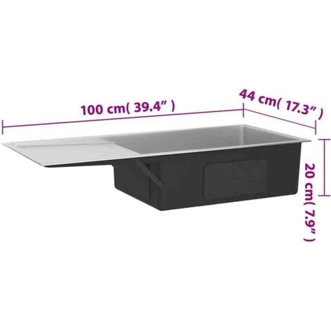 Handmade Kitchen Sink Stainless Steel vidaXL