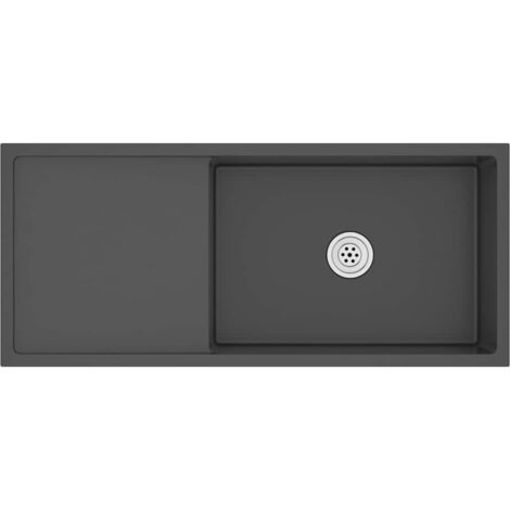Handmade Kitchen Sink Black Stainless Steel vidaXL