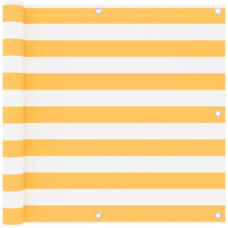 Balcony Screen White and Yellow 90x600 cm Oxford Fabric vidaXL