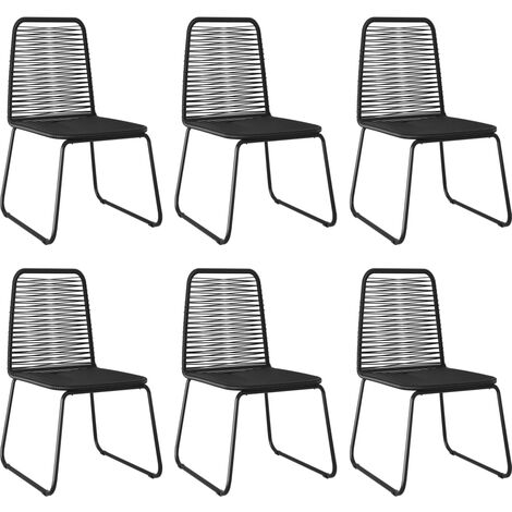 Outdoor Chairs 6 pcs Poly Rattan Black vidaXL