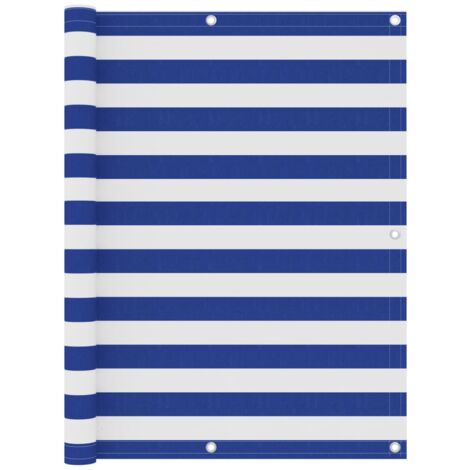 Balcony Screen White and Blue 120x300 cm Oxford Fabric vidaXL