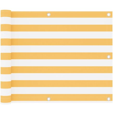 Balcony Screen White and Yellow 75x500 cm Oxford Fabric vidaXL