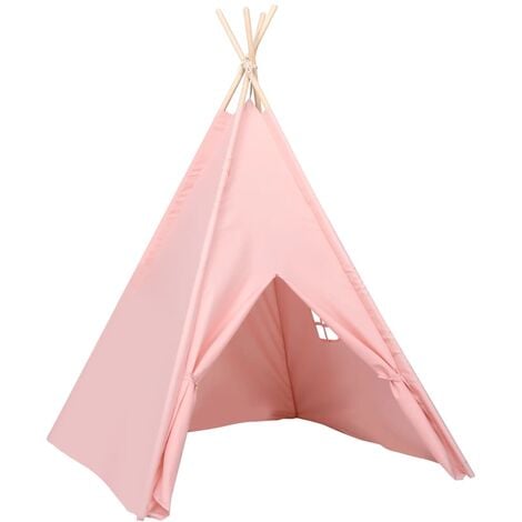 vidaXL Children Teepee Tent with Bag Peach Skin Pink 120x120x150 cm