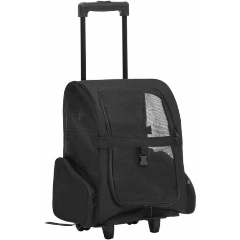 vidaXL Foldable Multipurpose Pet Trolley Black