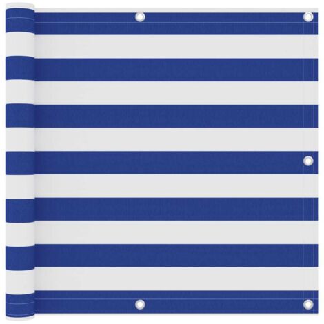 Balcony Screen White and Blue 90x600 cm Oxford Fabric vidaXL