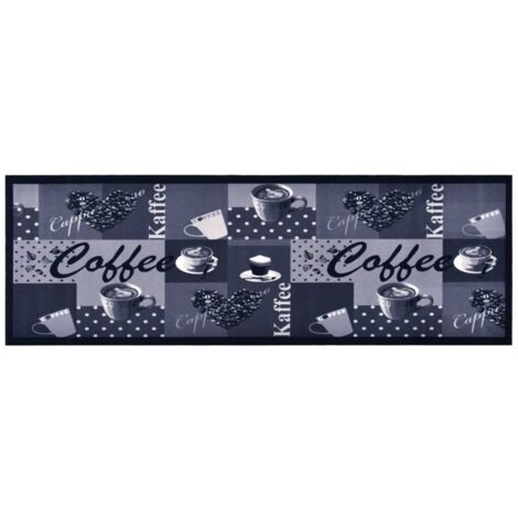 Kitchen Carpet Washable Coffee Blue 60x180 cm vidaXL