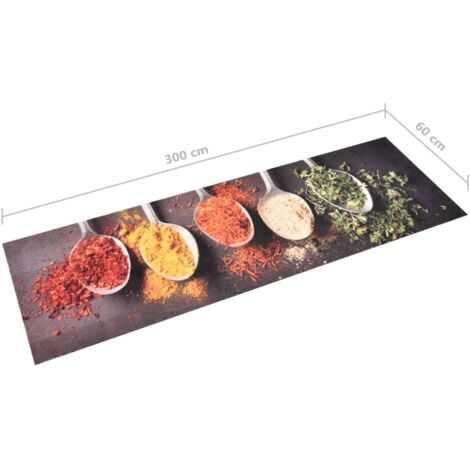 Kitchen Carpet Washable Spoons 60x300 cm vidaXL