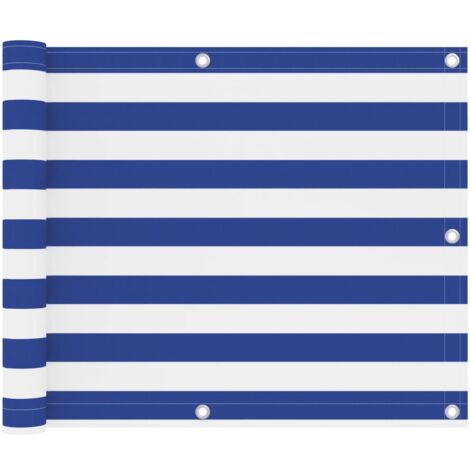 Balcony Screen White and Blue 75x400 cm Oxford Fabric vidaXL
