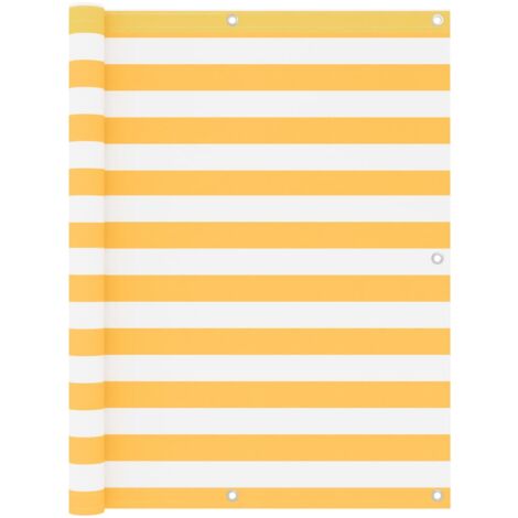 Balcony Screen White and Yellow 120x600 cm Oxford Fabric vidaXL