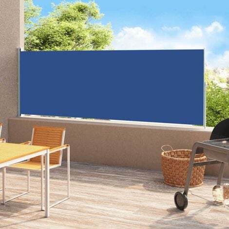 Patio Retractable Side Awning 180x500 cm Blue vidaXL