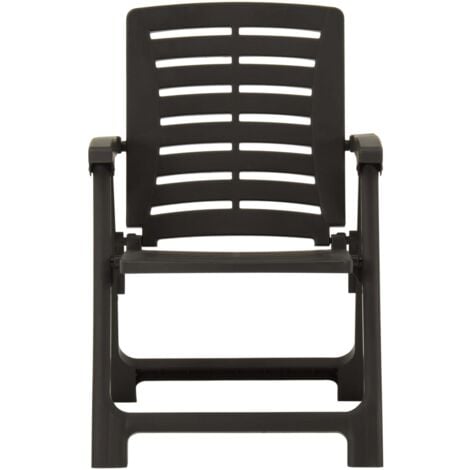 Garden Chairs 2 pcs Plastic Anthracite vidaXL