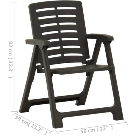 Garden Chairs 2 pcs Plastic Anthracite vidaXL