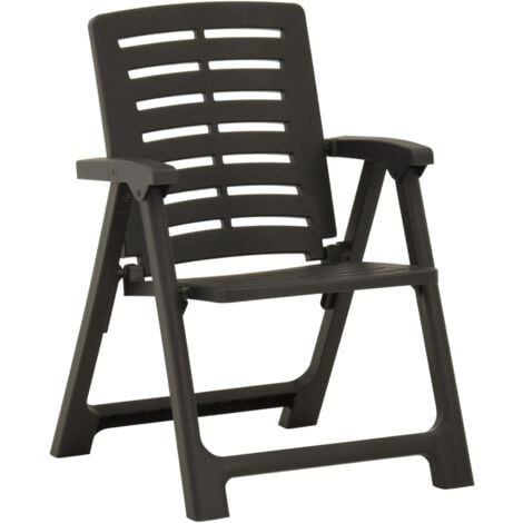 Garden Chairs 2 pcs Plastic Anthracite vidaXL