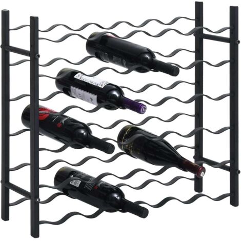 Wine Rack for 36 Bottles Black Iron vidaXL