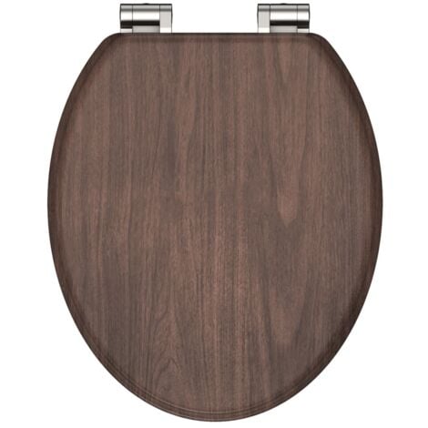 Toilet Seat with Soft-Close DARK WOOD MDF SCHÜTTE