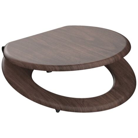 Toilet Seat with Soft-Close DARK WOOD MDF SCHÜTTE