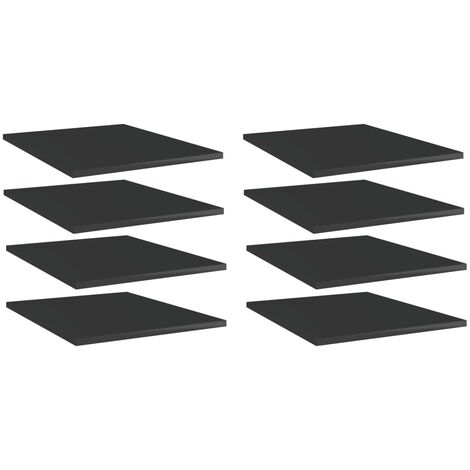 Bookshelf Boards 8 pcs High Gloss Black 40x50x1.5 cm Engineered Wood vidaXL