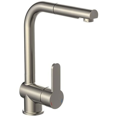 SCHÜTTE Sink Mixer with Pull-out Spray LONDON Low Pressure Stainless Steel Look - Silver