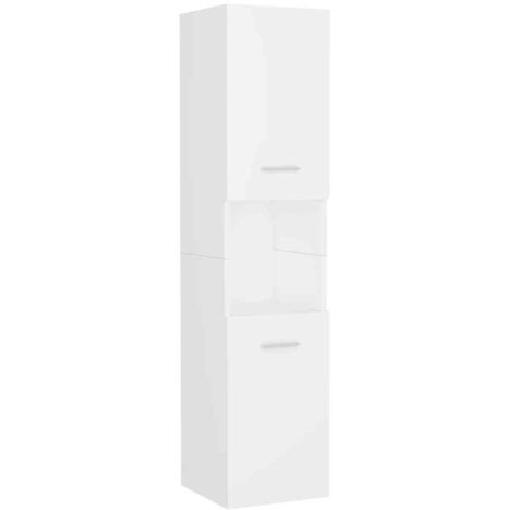 Bathroom Cabinet White 30x30x130 cm Engineered Wood vidaXL