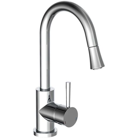 SCHÜTTE Sink Mixer with Pull-out UNICORN Spout - Silver