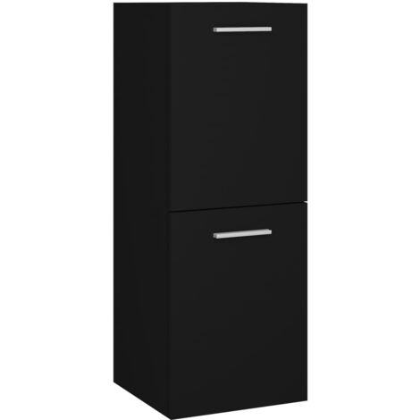 Bathroom Cabinet Black 30x30x80 cm Engineered Wood vidaXL