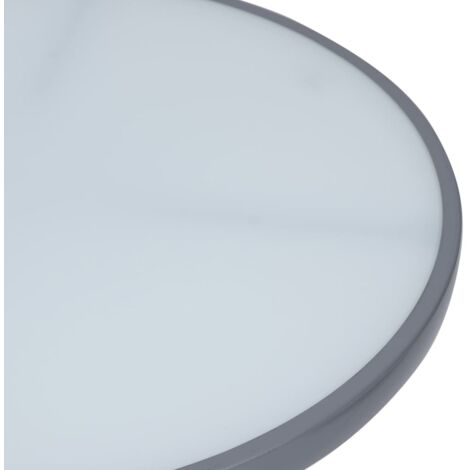 Garden Table Light Grey 60 cm Steel and Glass vidaXL