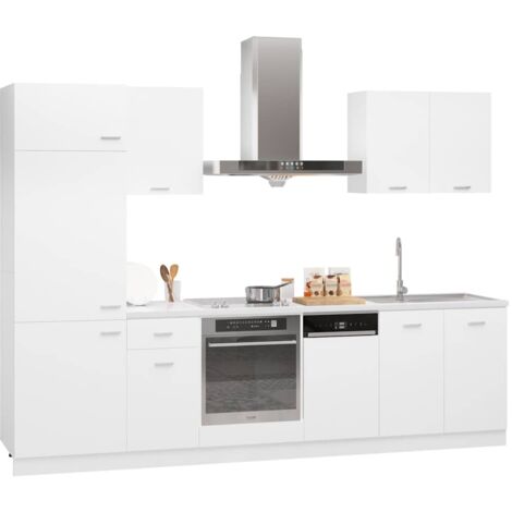 vidaXL 7 Piece Kitchen Cabinet Set Lyon White Engineered Wood