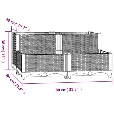 Raised Bed 80x80x38 cm Polypropylene vidaXL